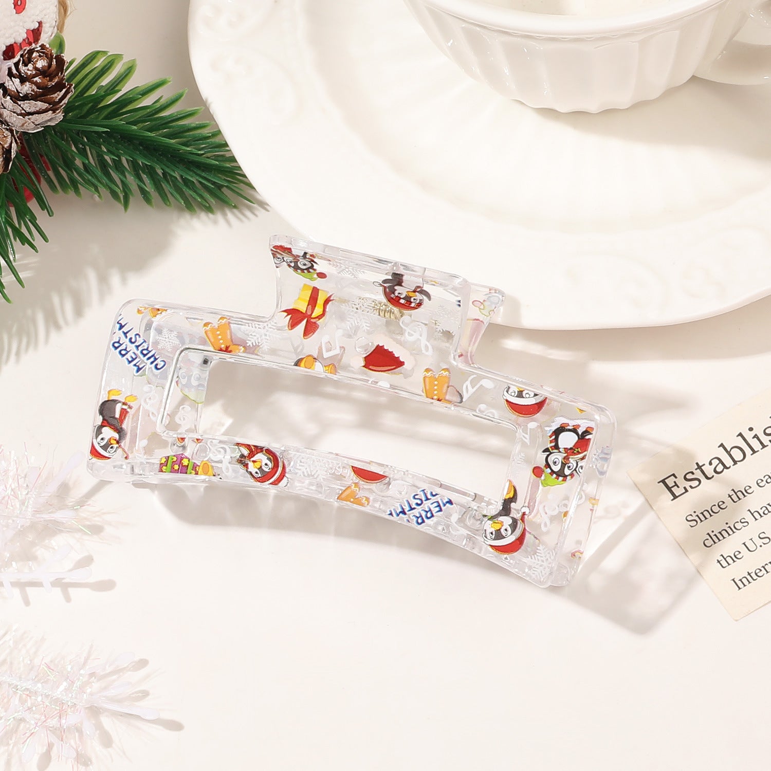 Wholesale Christmas Cute Sweet Print Shark Hair Clips